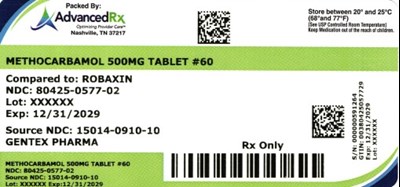 Methocarbamol 500mg #60 (Methocarbamol 500mg 80425 0577 02)
